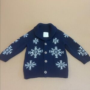 Navy Blue With white snowflakes sweater 3-6 months old